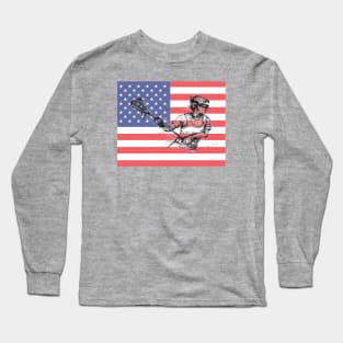 US Flag Crank-Female Long Sleeve T-Shirt